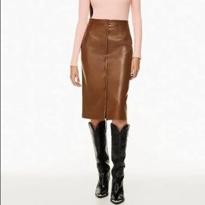 Aritizia - Wilfred Manor Faux Leather Midi Skirt